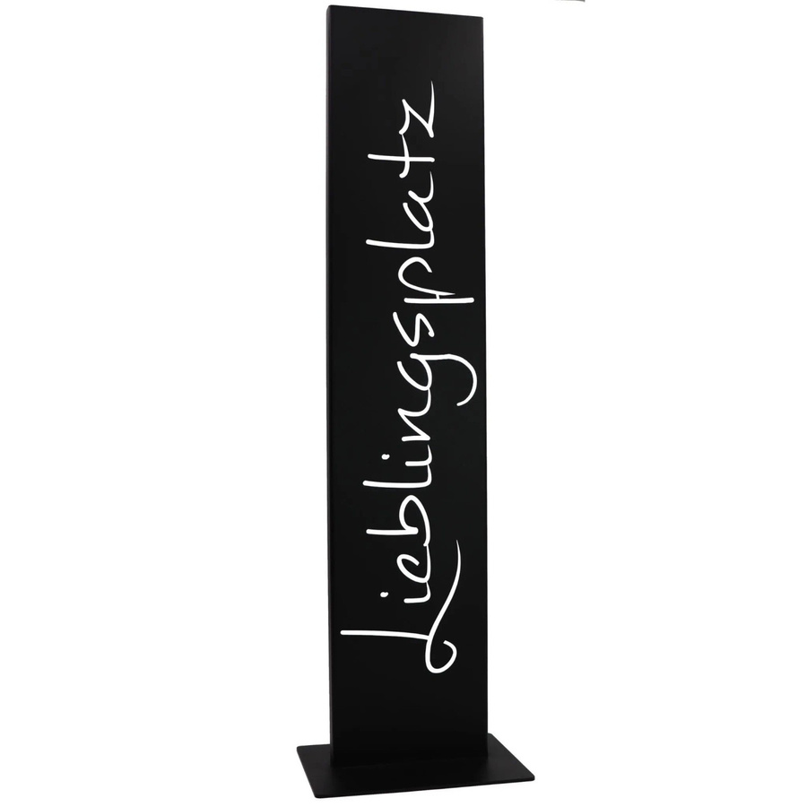 Rostikal Lieblingsplatz Schild aus Metall in Schwarz Matt Pulverbeschichtet zum Hinstellen - Bild 2