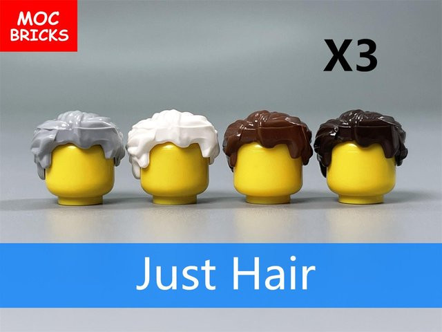 Yiran toy Männliche Haare V-förmiger Geheimratsecken Konstruktionsbausteine Zubehör 12-teiliges Set - Bild 1