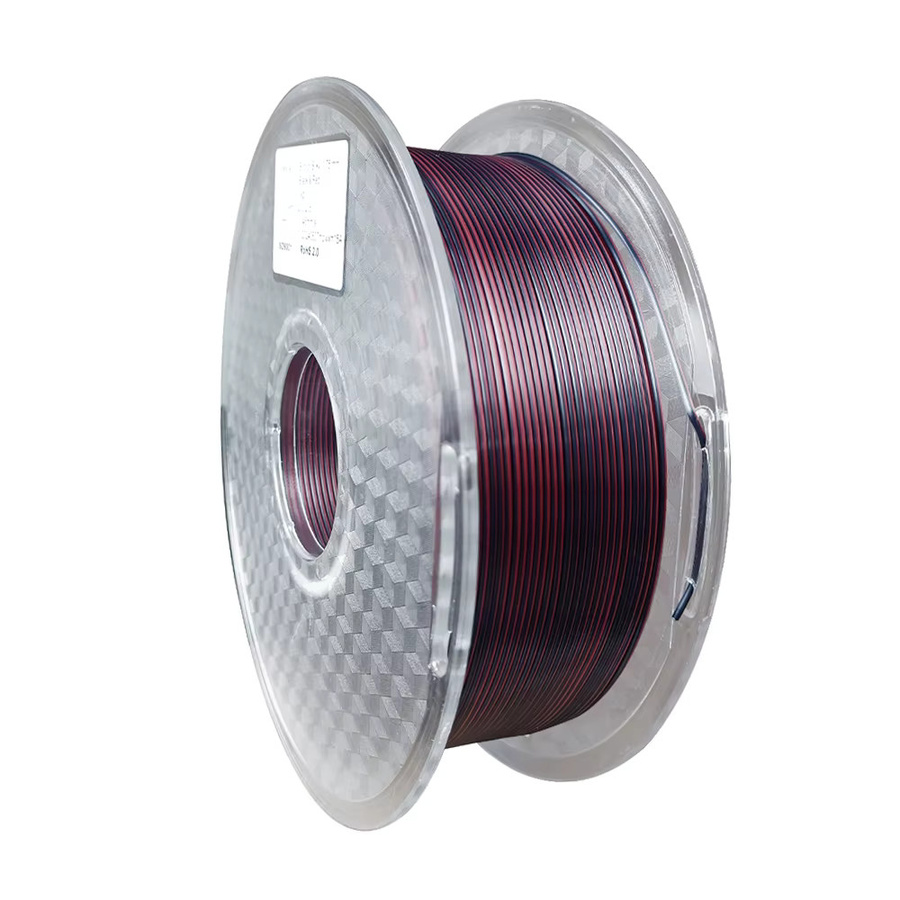 EasyThreed PLA Filament Seide Zweifarbig Schwarz Rot 1,75mm für FDM 3D-Drucker - Bild 4