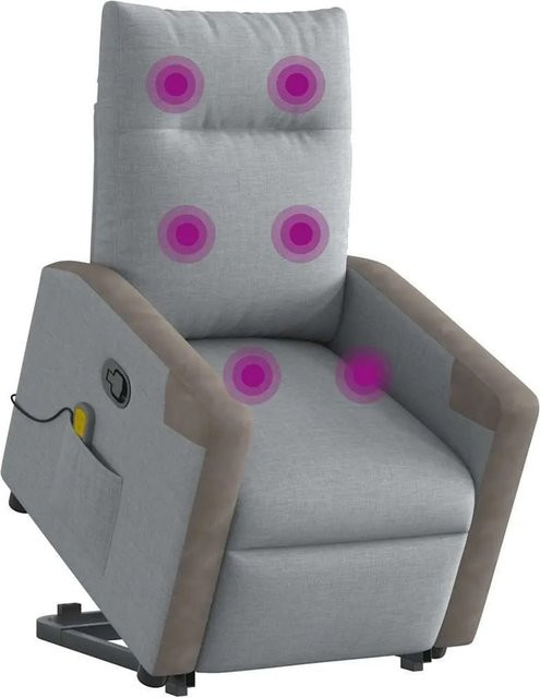 vidaXL Massagesessel mit Aufstehhilfe in Hellgrau aus Stoff - Bild 1