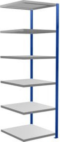 Schulte Anbauregal Steckregal MULTIplus250 mit 6 Fachböden und Kreuzstrebe, Farbe: Enzianblau/Verzinkt, B/T/H: 250 x 75 x 80 cm - Bild 1