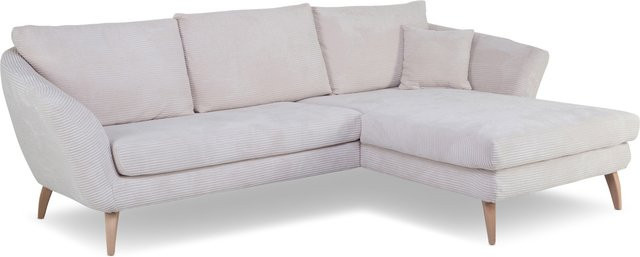 Polsterecke SANSIBAR FÜNEN in Beige mit Cord-Stoff und Eichen-Elementen, L-Form, B/T/H: 266 x 134 x 82 cm - Bild 1