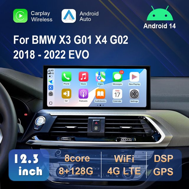 LIARO-NAVI Android 16 Autoradio mit EVO System, Carplay und HD Touchscreen für BMW X3 G01 und X4 G02 (2018 - 2022), Farbe: Schwarz, inklusive GPS-Navigation und Multimedia-Player - Bild 1