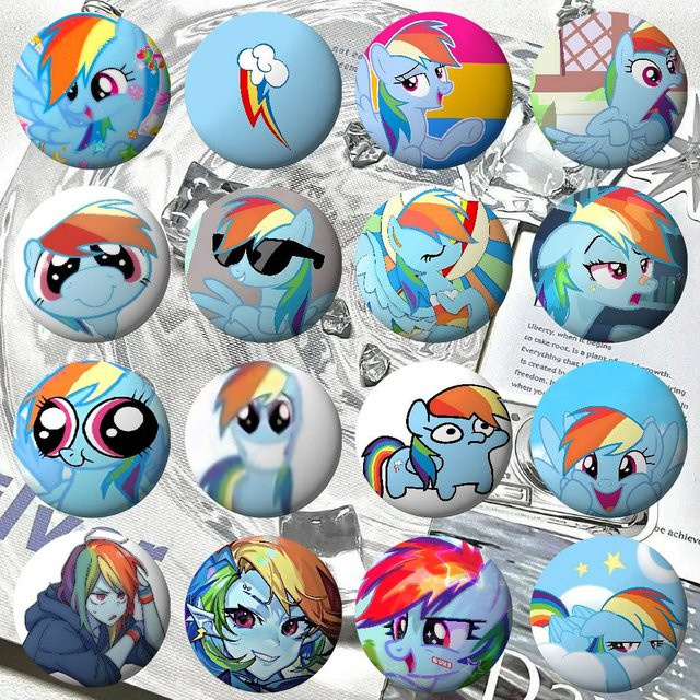 Kayou Anstecknadel Metall-Badge, R-rainbow D-Dash S - Bild 1