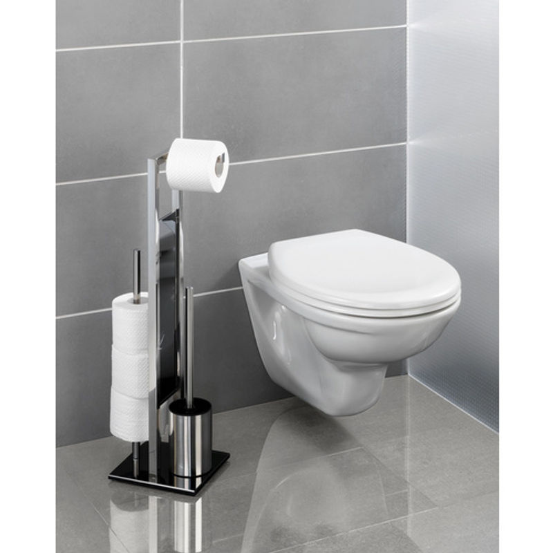 Wenko Stand-WC-Garnitur Rivalta aus Edelstahl in Silber und Schwarz - Bild 2