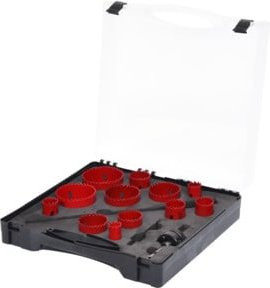 KS Tools Universal-Lochsägen-Satz aus Bimetall, 15-teilig, rot - Bild 1