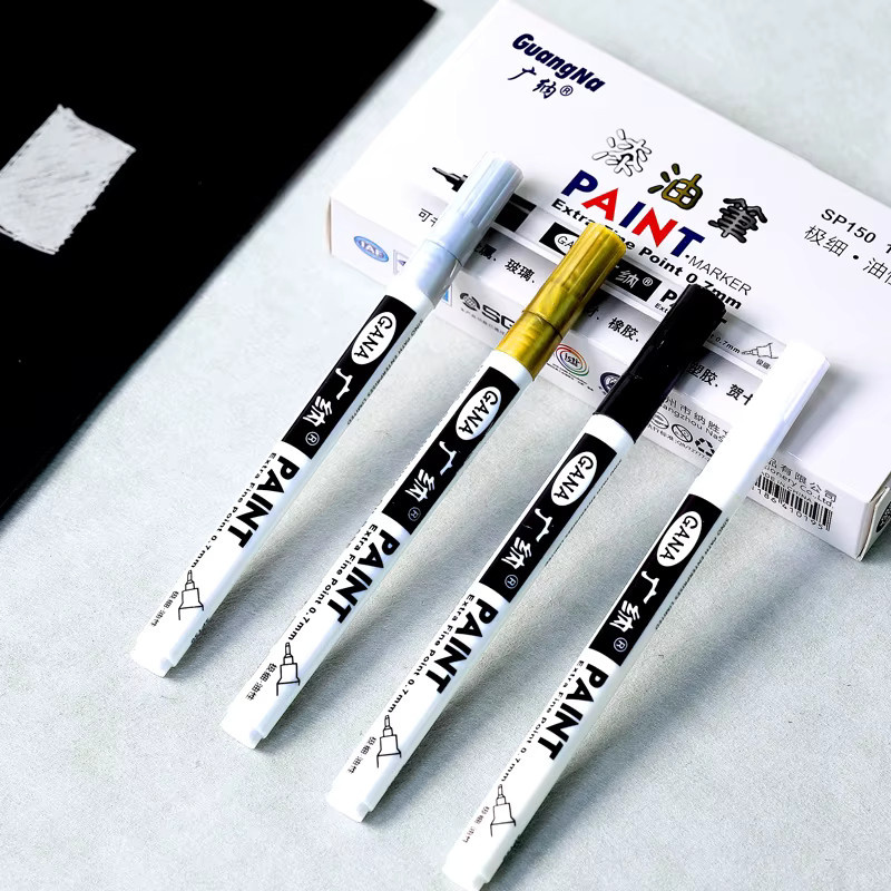 Permanente Acryl-Farbmarker Set mit extra feiner 0,7 mm Spitze für Steinmalerei, Keramik, Glas, Holz und Leinwand in Schwarz und Multicolour - Bild 4