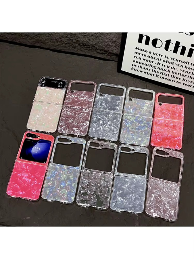 Luxuriöse Samsung Galaxy Z Flip und Z Fold Schutzhülle mit Glitzer-Schalenmuster in Multicolour - Bild 4