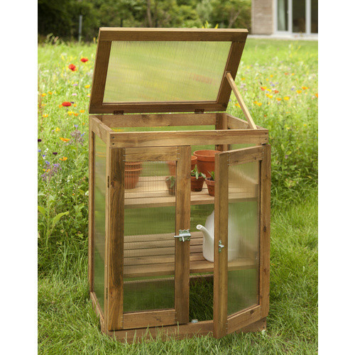 KIEHN-HOLZ Gartenschrank aus Holz in Braun mit Regalböden, B/H/T: 58 x 76 x 43 cm - Bild 2