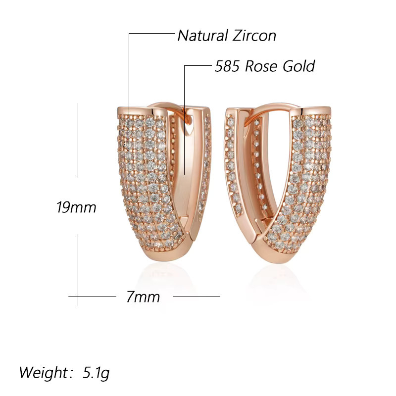 Kinel Creolen, Roségold, Zirkon, Damen - Bild 2
