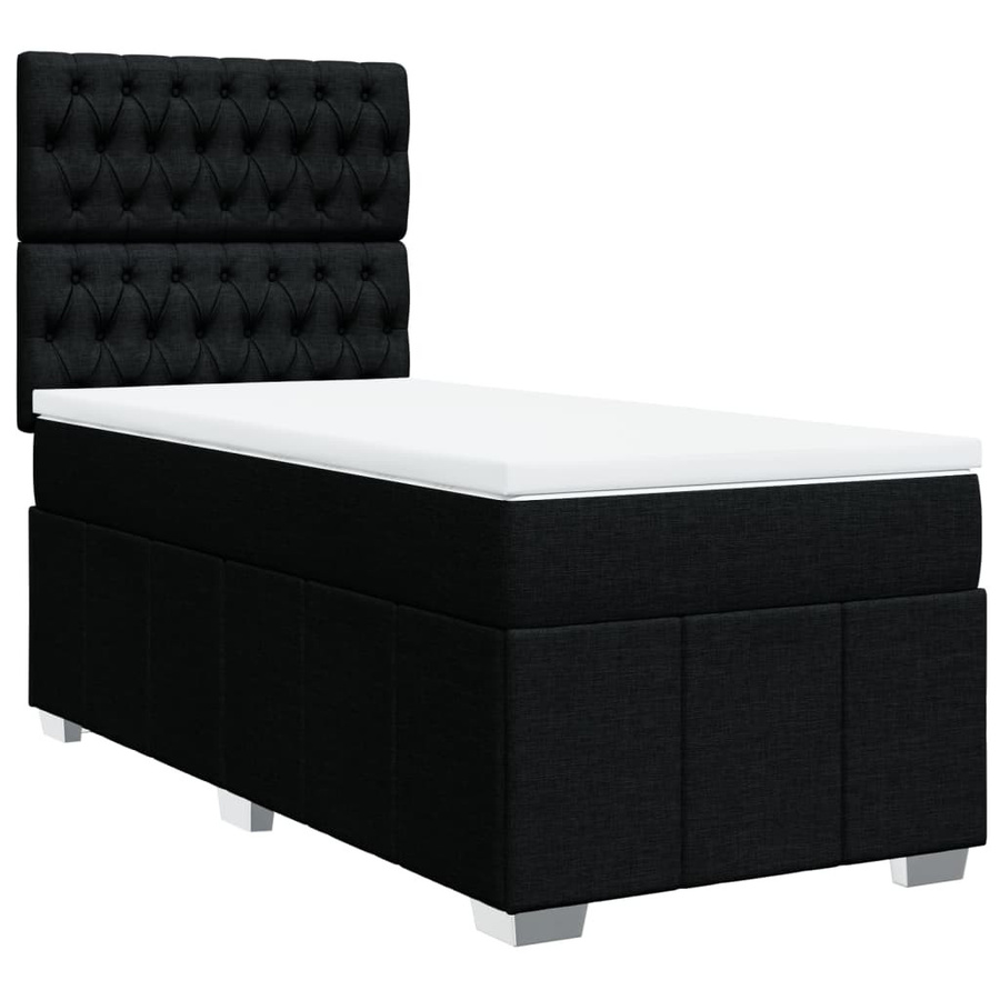 vidaXL Boxspringbett mit Matratze in Schwarz, Hybrid-Bett mit USB-Ladeport und Unterbettbeleuchtung, B/T/H: 80 x 200 x 140,5 cm - Bild 5