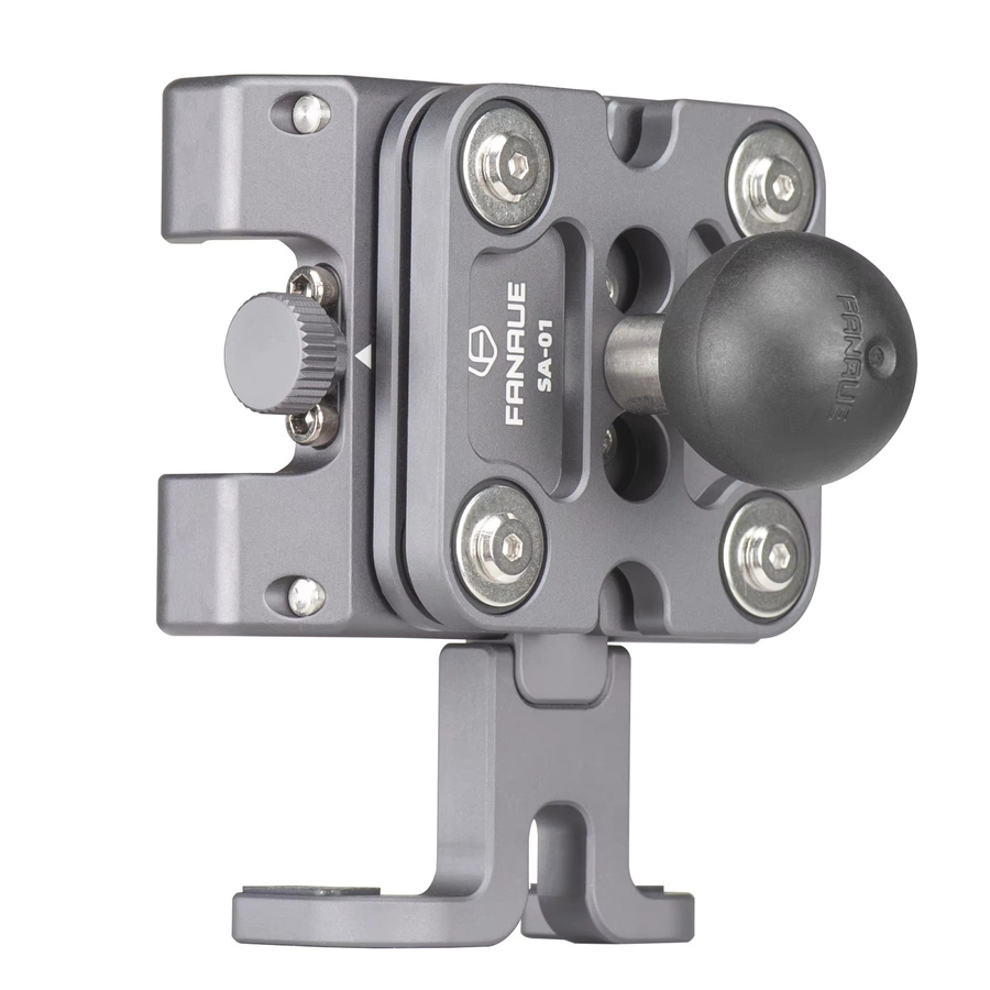 FANAUE Motorrad-Telefonhalter aus Aluminiumlegierung mit Anti-Shake-Stoßdämpfung und 2,5 cm Universal-Kugel in Grau - Bild 2