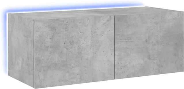 vidaXL TV-Wandschrank in Betongrau mit integrierter LED-Beleuchtung, modern und matt, B/T/H: 80 x 35 x 31 cm - Bild 1