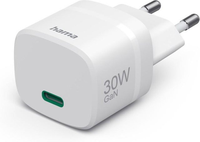 Hama GaN Schnellladegerät mit USB-C und PD, 30 W, Weiß - Bild 1