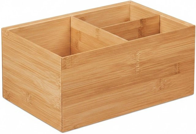 Relaxdays Aufbewahrungsbox aus Bambus in Natur, stapelbar, B/T/H: 30 x 20 x 14 cm - Bild 1
