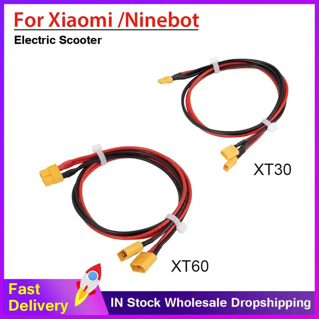 Xiaomi Verbindungskabel für externe Batterie für Ninebot Elektroroller M365, 1S, Mi3 und Pro2 mit XT30 und XT60 Anschlüssen, Farbe: Rot - Bild 1