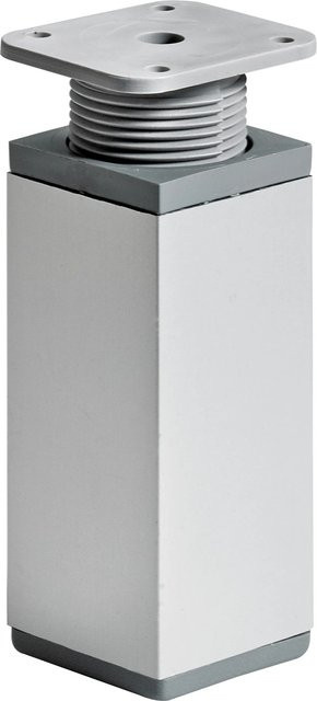 Hettich Möbelfuß Eckig 100 in Aluminium-Optik und Silber, B/T/H: 40 x 40 x 115 mm - Bild 1