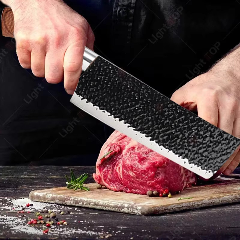 WXCOO Küchenmesser aus geschmiedetem Metall mit Holzgriff zum Schneiden von Fleisch und Gemüse - Bild 2