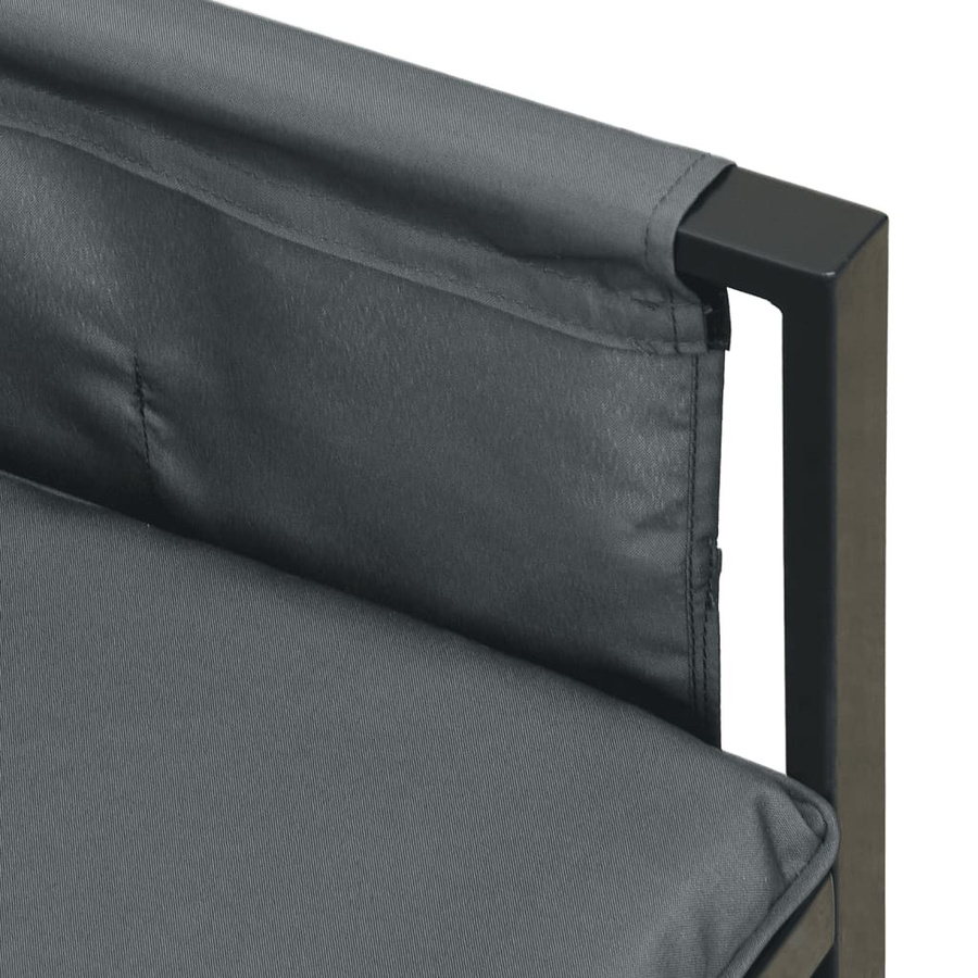 vidaXL 2-tlg Garten-Lounge-Set Anthrazit aus pulverbeschichtetem Stahl mit Ecksofa, Couchtisch und Sitzkissen - Bild 4