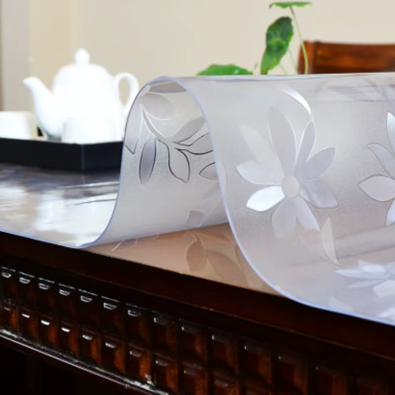 Transparente Cosmos PVC-Tischdecke von LOVRTRAVEL, 1,0 mm starke wasserdichte und ölbeständige Schutzmatte aus Weichglas nach Maß - Bild 2