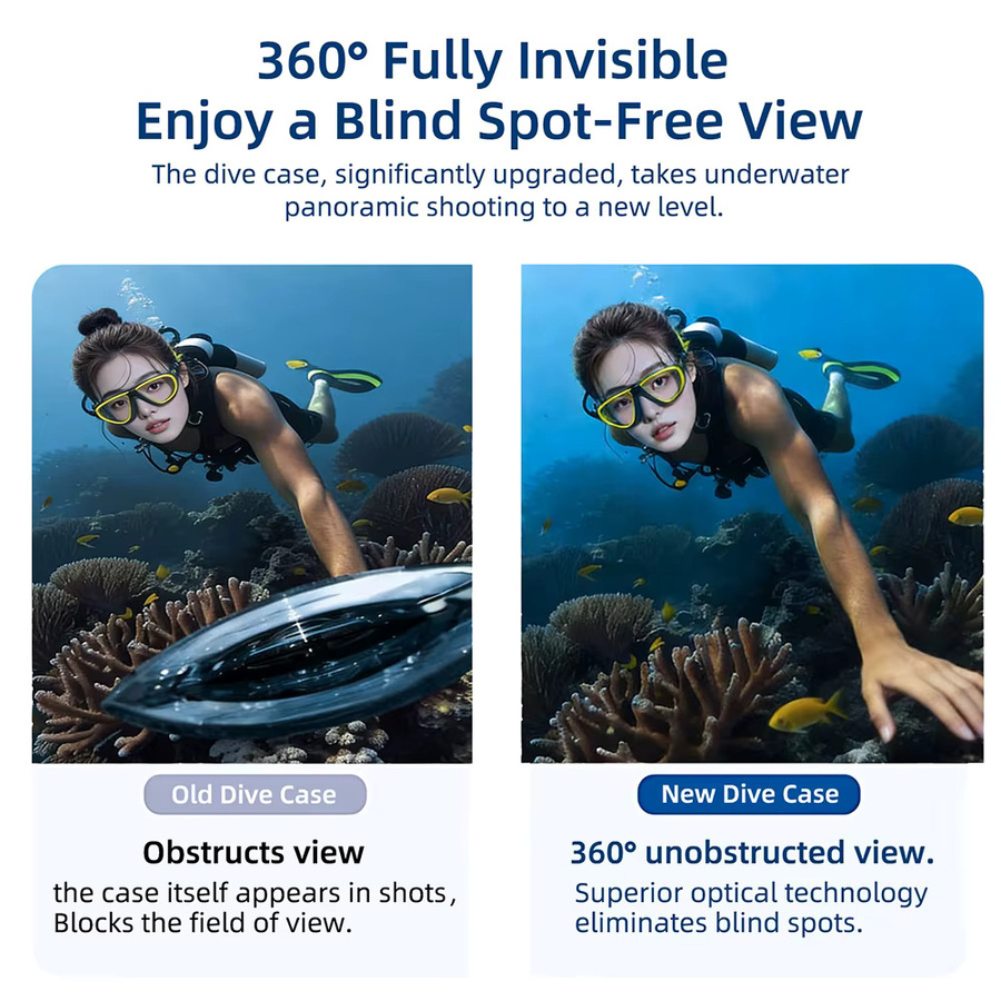 Seafrogs Wasserdichtes Kameragehäuse für Insta 360 X5 in Transparent - Bild 4