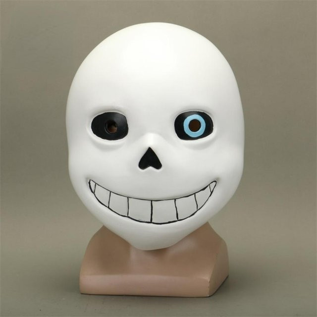 PRELEXT Undertale Sans Maske, Vollkopf Maske, mit LED Licht, ab 14 Jahren - Bild 1