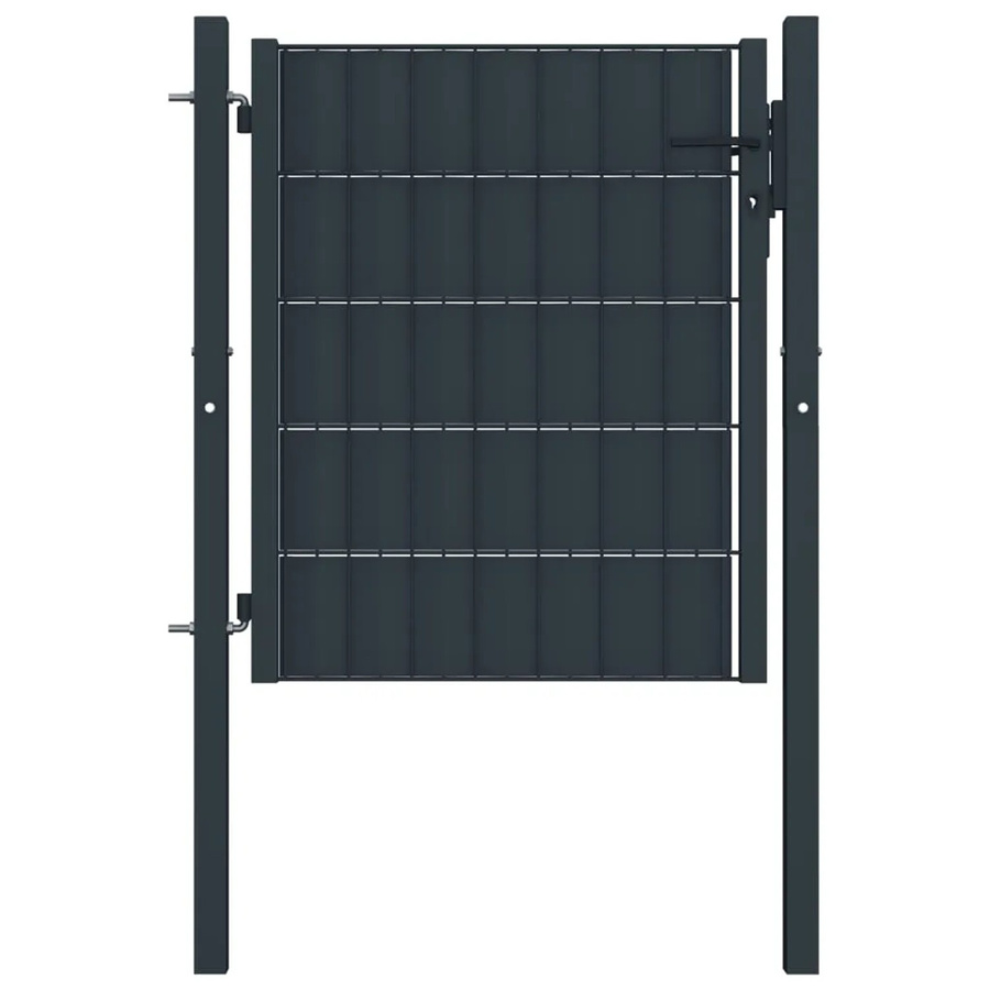 vidaXL Zauntor aus PVC und Stahl in Anthrazit, B/H: 100 x 81 cm - Bild 2