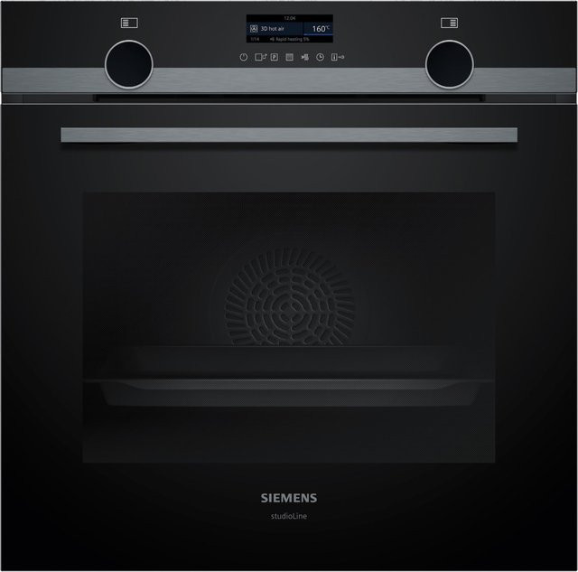 Siemens Einbaubackofen iQ500 HB479G5A7F in Schwarz mit 71 l Volumen, Pyrolyse-Selbstreinigung, WiFi und Smart Home Integration, Breite: 59,4 cm, Energieeffizienzklasse A+ - Bild 1
