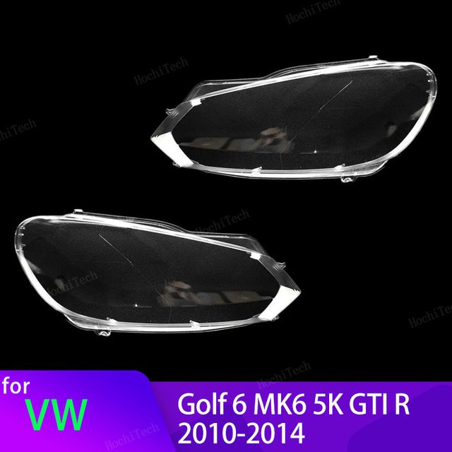 HochiTech Scheinwerfer Objektiv Abdeckungen für Volkswagen VW Golf 6 MK6 GTI R, Transparent - Bild 1