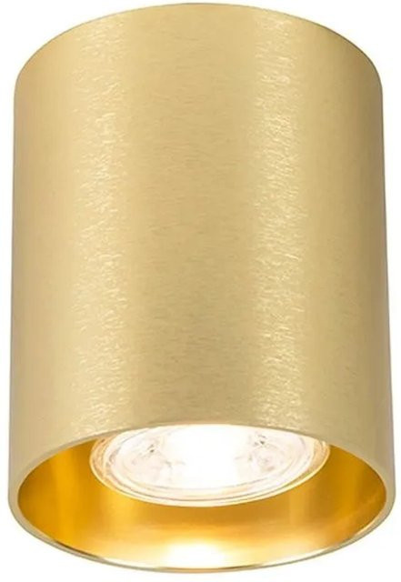 QAZQA Design Aufbaustrahler Tubo aus Aluminium in Gold, dimmbar, GU10 - Bild 1