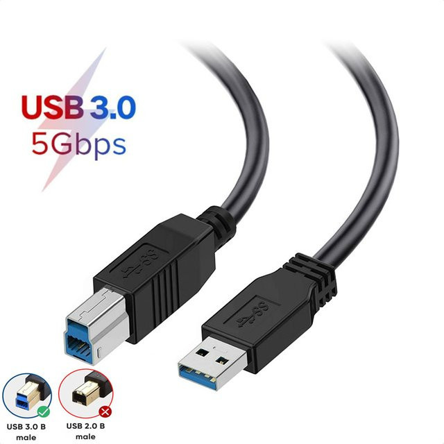 USB 3.0 Kabel Typ A auf Typ B in Schwarz für SATA-Dockingstationen und Festplattengehäuse - Bild 1