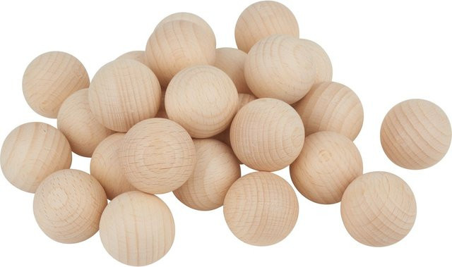 VBS Holzkugeln aus Buchenholz ohne Bohrung, Farbe: Natur/Beige, Durchmesser: 3 cm, 25 Stück - Bild 1