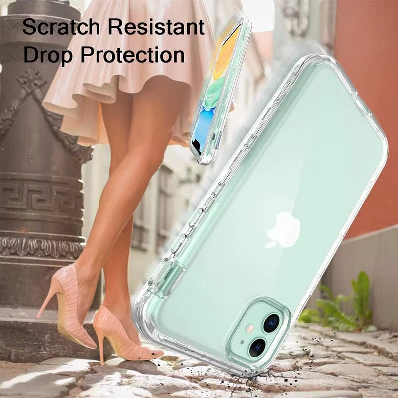 360 Grad Vollschutz Handyhülle für iPhone 17 16 15 14 13 12 11 Pro Max Air Mini XS XR SE 8 7 6 Plus in Transparent - Bild 2