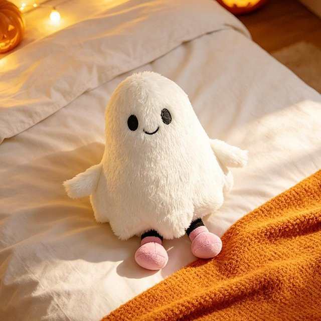 Binchi Fitness Kawaii Halloween Geist und Fledermaus Plüschtier als weißer Anhänger für deine Party Dekoration - Bild 1