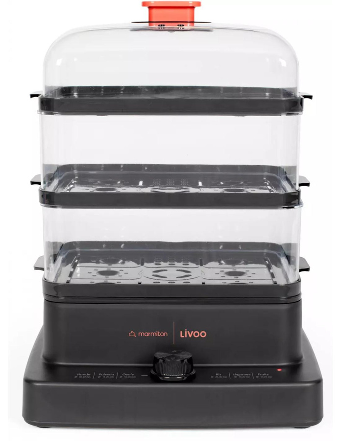 LIVOO x Marmiton Dampfgarer DOC300 mit 1000-1200 W, 3 Dampfkörben und 12 l Gesamtfassungsvermögen - Bild 1