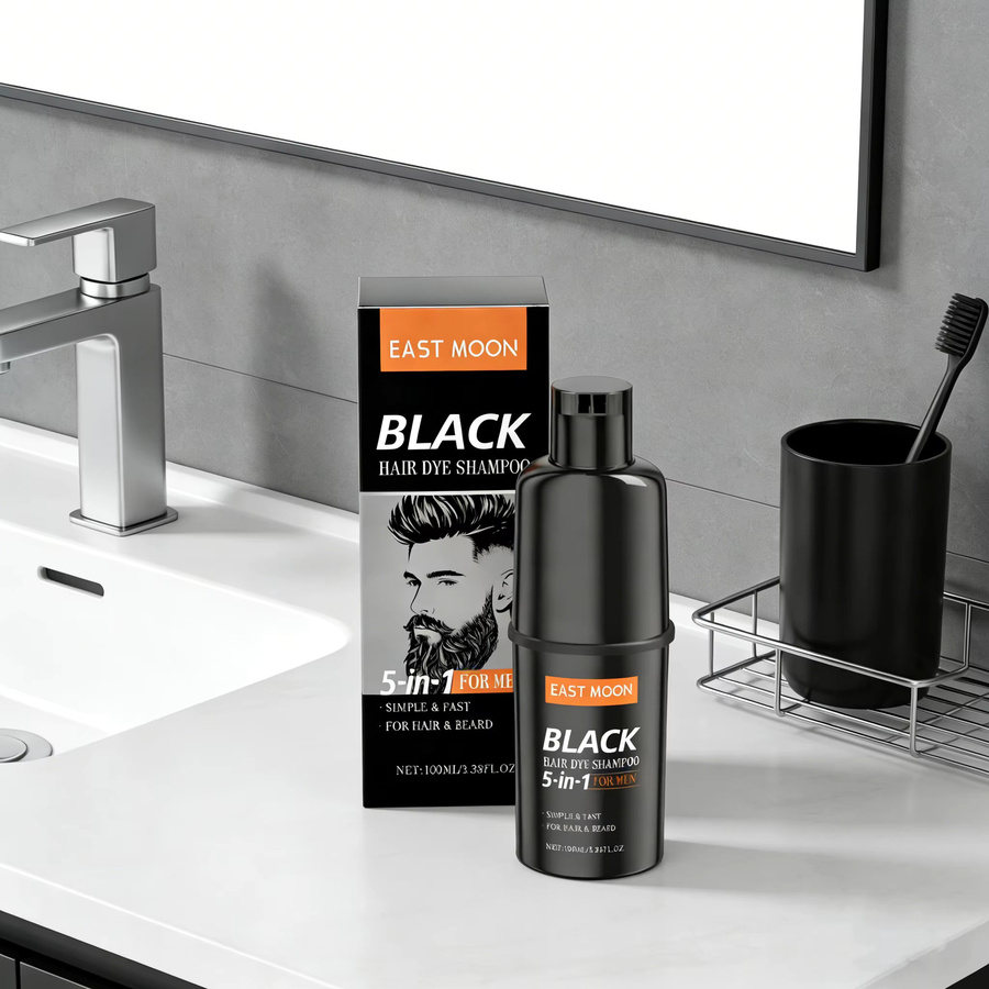 East Moon 5-in-1 Haarfärbeshampoo Schwarz, Herren - Bild 3