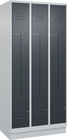 C+P Z-Spind Classic PLUS mit 6 Fächern, Sockel, Zylinderschloss, Grau/Anthrazit, H x B x T: 195 x 90 x 50 cm - Bild 1
