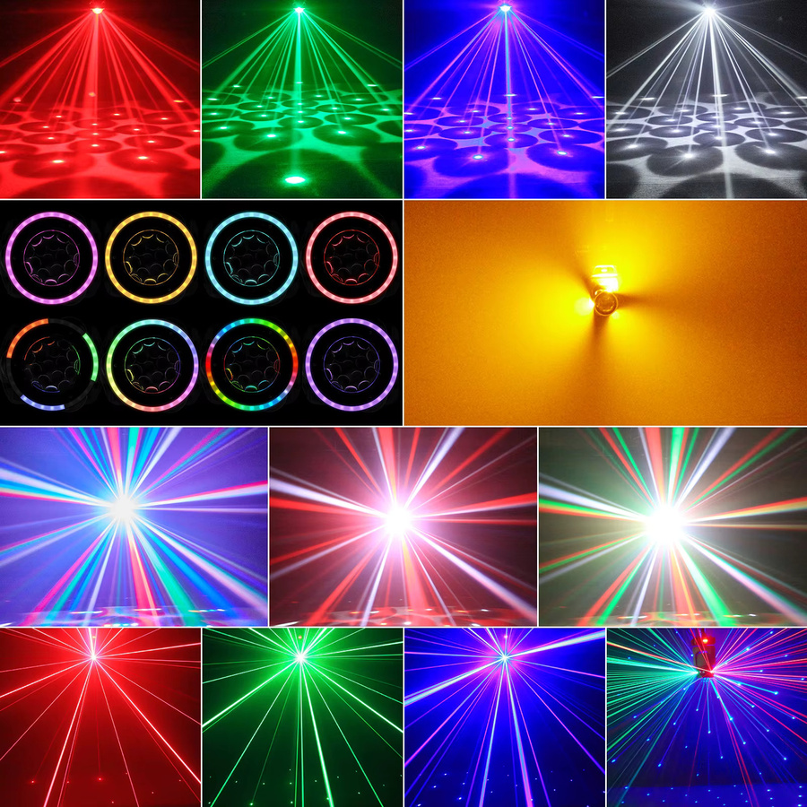 Yiflamefly 3-Achsen Beam Moving Head Licht mit RGBW LED Farbmischung und Lichtstreifen in Schwarz - Bild 3
