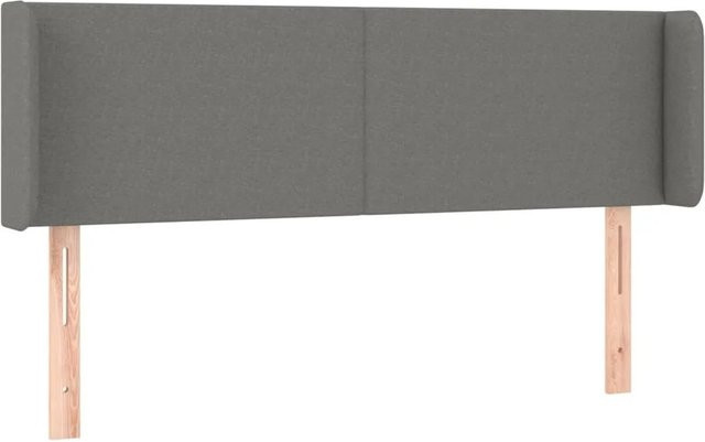 vidaXL LED Kopfteil in Dunkelgrau mit USB-Ladeanschluss und integrierter Beleuchtung, Breite: 147 cm, Tiefe: 16 cm, Höhe: 78 bis 88 cm - Bild 1