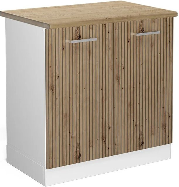 Vicco R-Line Spülenunterschrank Küchenunterschrank Artisan-Eiche/Weiß B: 80 cm, H: 81,6 cm, T: 60 cm - Bild 1