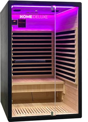 HOME DELUXE Infrarotkabine NERO M aus Hemlockholz in Schwarz, B/T/H: 120 x 105 x 190 cm - Bild 1