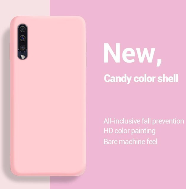 Weiche Handyhülle aus Flüssigsilikon und TPU für Samsung Galaxy A50, A50s, A30s und A70 in Pink - Bild 1