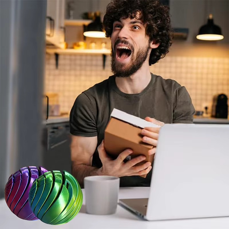 Twistsphere Schleimball-Fidget-Spielzeug, 3D-gedruckt, mit Getriebe-Design - Bild 4