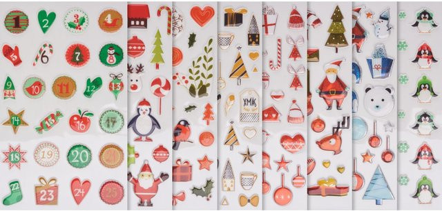 Epoxy-Sticker-Sortiment Weihnachten - Bild 1