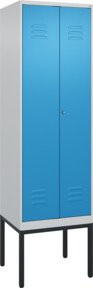C+P PSA Doppel-Spind Classic PLUS Gestell mit 2 Abteilen und Zylinderschloss, Stahlkonstruktion, B/T/H: 60 x 50 x 212 cm - Bild 1