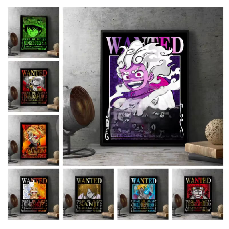 Bandai One Piece Anime Leinwand Porträt Wandbild mit Ruffy und Zoro in Mehrfarbig, Rechteckiges Holz-Wandbild für die Wandmontage - Bild 2