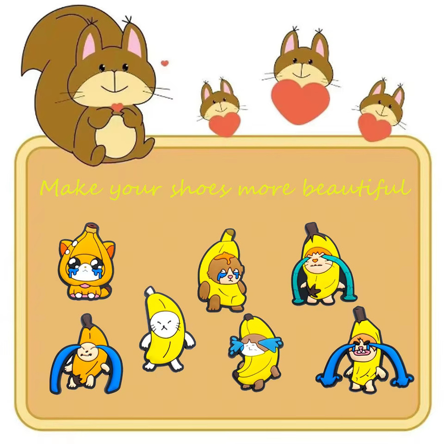 Potdemiel Schuh Charm, Banane Cartoon, Kinder - Bild 2