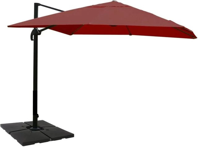 MCW Ampelschirm A96 Gastronomie-Sonnenschirm aus Aluminium und Polyester in Bordeaux mit Ständer, B/T/H: 300 x 400 cm - Bild 1