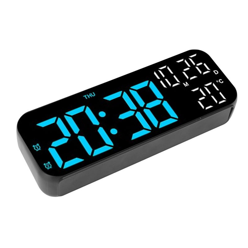CosyHome Digitale Tischuhr mit Doppel-Display, Sprachsteuerung und LED-Anzeige in Blau, inklusive Datum, Temperatur und Countdown-Funktion - Bild 3