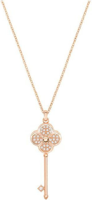 Swarovski Halskette, Vierblättriges Kleeblatt Schlüssel, Roségold, Damen - Bild 1